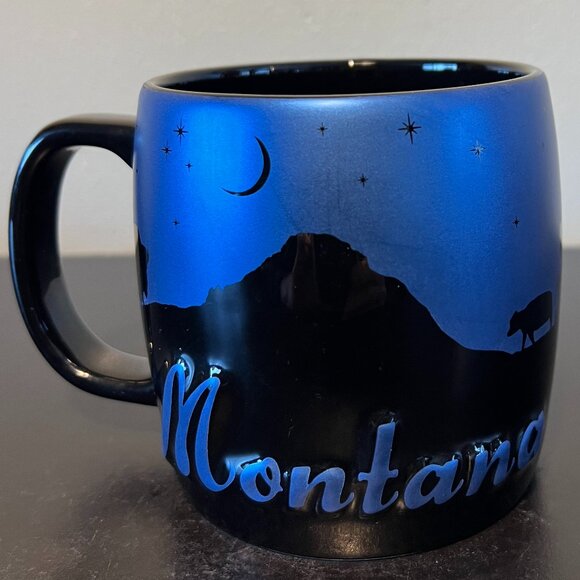 Americaware MONTANA NIGHT SKY Souvenir Oversized Mug ~ Metallic Blue and Black - Picture 2 of 14